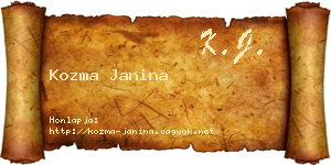 Kozma Janina névjegykártya