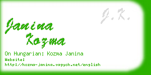 janina kozma business card